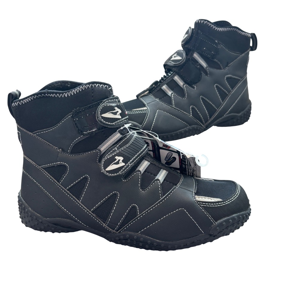 Jettribe Gecko Race Boots 2.0 PWC Men's Size 6 Black Watercraft Jet Ski Racing